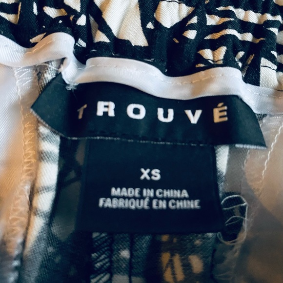 Trouvé by Nordstrom Elastic Waist Pants Black and White Graphic Print Size XS - Picture 4 of 5